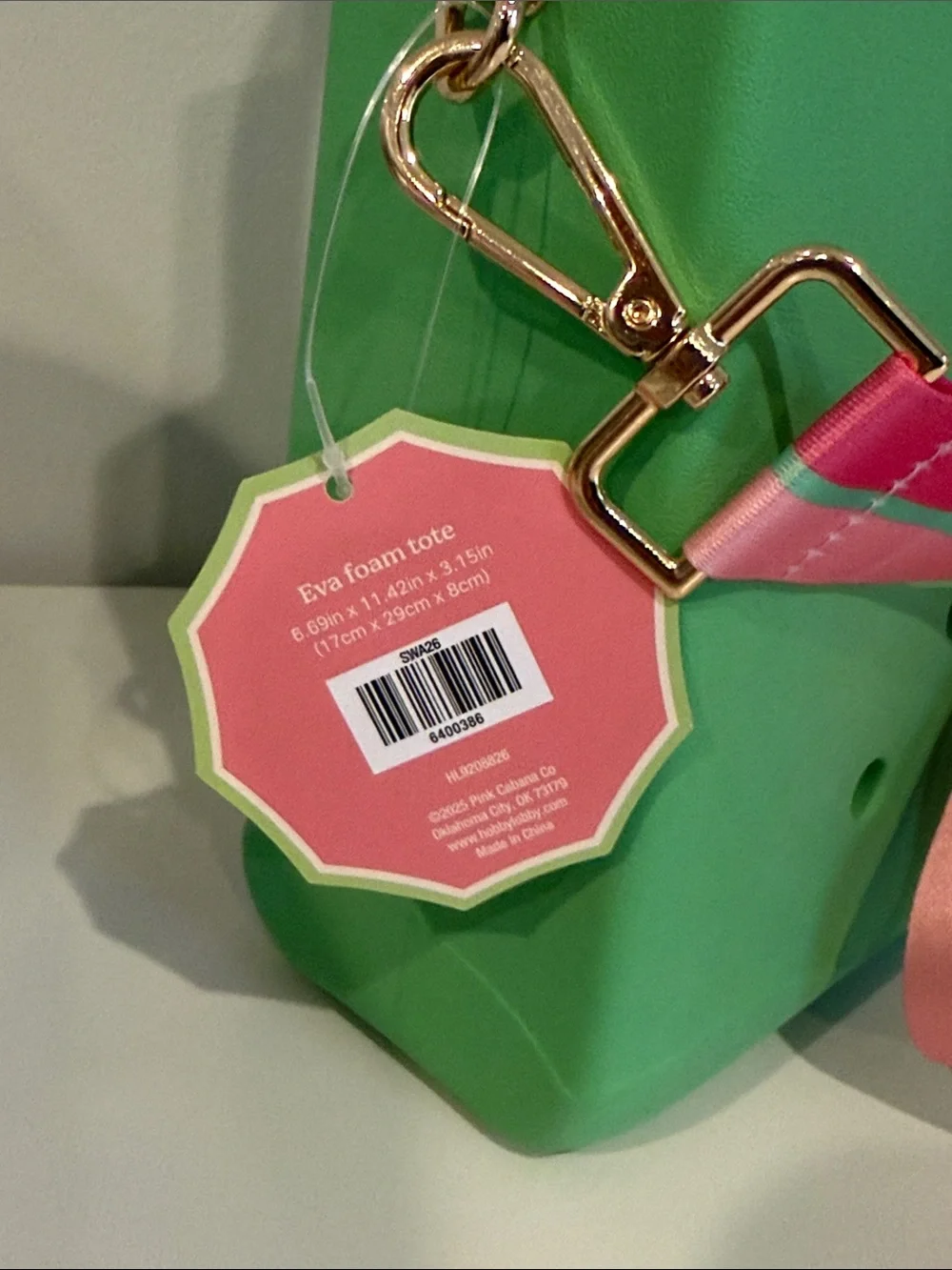 NWT Girls Waterproof Green Silicone Beach Pool Tote with Strap